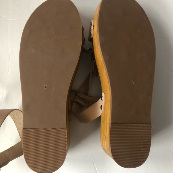 Lulus Nude Leather and Wooden Platform Sandals - Picture 10 of 10